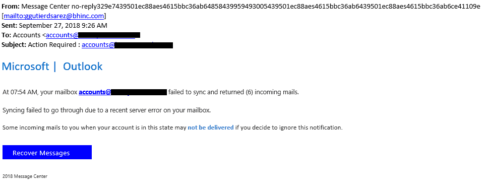 Fake Microsoft Phishing Scam